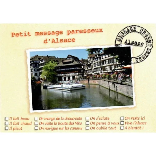 Carte Postale Petit Message paresseux d'Alsace