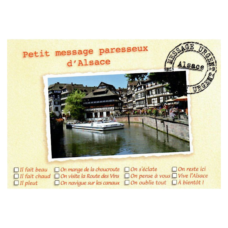 Carte Postale Petit Message paresseux d'Alsace