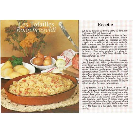 Carte Postale Recette Alsacienne Les Tofailles