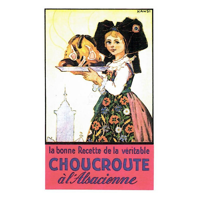 Carte Postale Hansi Publicité la Bonne Recette de la Véritable Choucroute