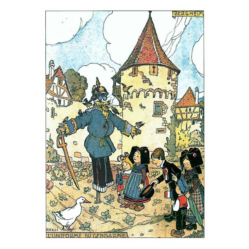 Postcard Hansi the Uniform of the Gendarme at Bergheim