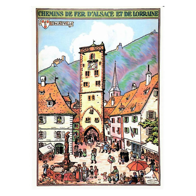 Carte Postale Hansi Affiche des Chemins de Fer d'Alsace et de Lorraine de Ribeauvillé