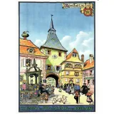 Postcard Hansi Poster of the railways of Alsace and Lorraine of Rosheim