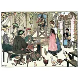 Postkarte Hansi eine kleine Rast im Gasthaus