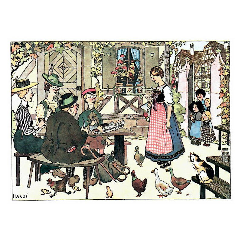 Carte Postale Hansi une petite Halte à l'Auberge