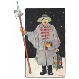 Carte Postale Hansi le Veilleur de Nuit dans un Village Alsacien