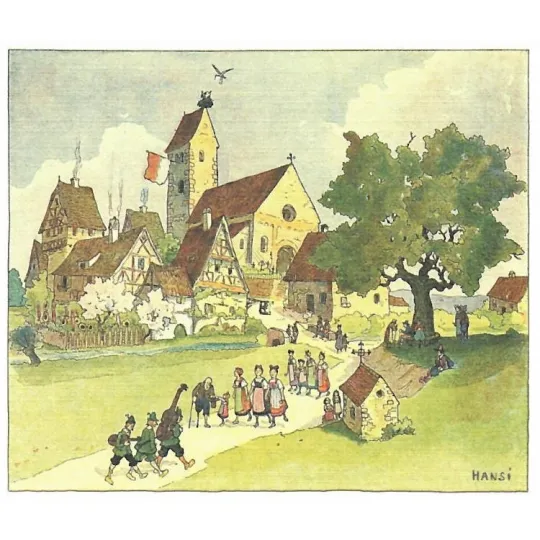 Carte Postale Hansi Promenade du Dimanche