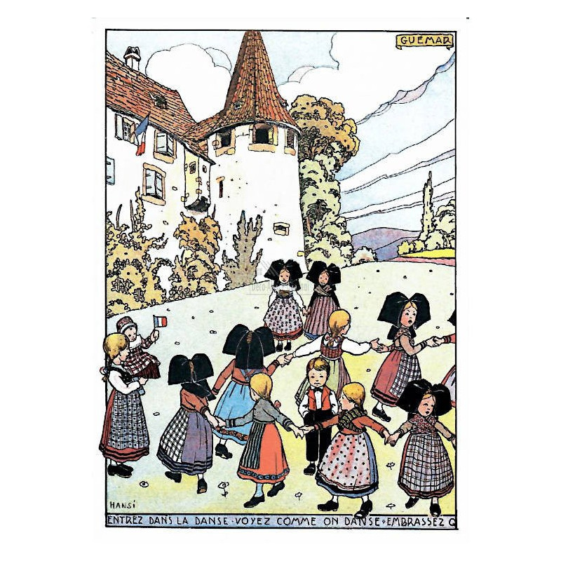 Postkarte Hansi Treten Sie in den Tanz ein, sehen Sie, wie getanzt wird