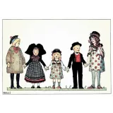 Postcard Hansi Parisians with Alsatian children