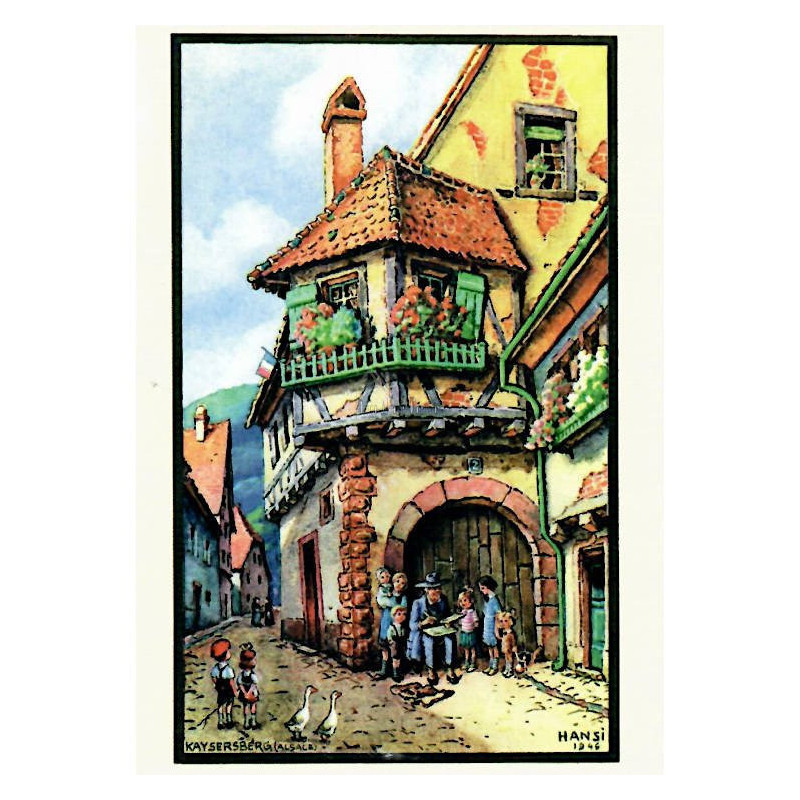 Postkarte Hansi Blumiges Haus in Kaysersberg