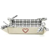 Bread Basket in Grey Alsatian Fabric 23cm x 35cm
