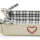 Bread Basket in Grey Alsatian Fabric 23cm x 35cm
