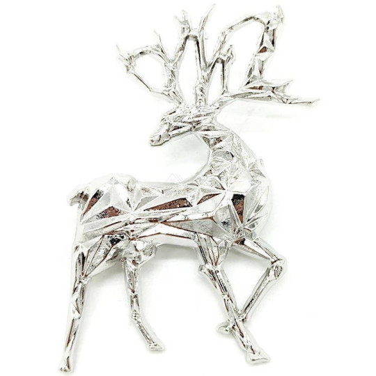 Broche Fantaisie Cerf en métal argenté