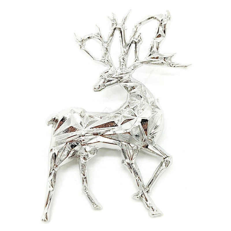 Broche Fantaisie Cerf en métal argenté