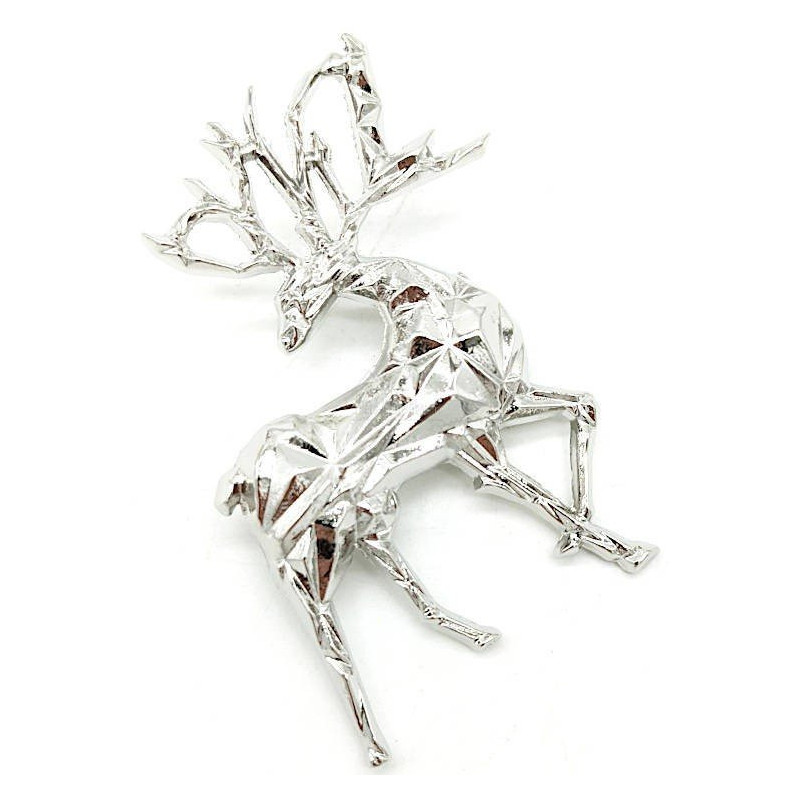 Broche Fantaisie Cerf en métal argenté