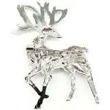 Broche Fantaisie Cerf en métal argenté