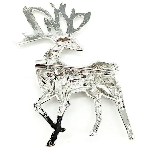 Broche Fantaisie Cerf en métal argenté