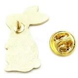 Broche Pins Fantaisie dorée Lapin assis vert