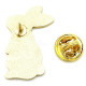 Broche Pins Fantaisie dorée Lapin assis vert