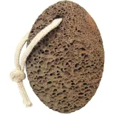 Schwarzer Bimsstein aus Vulkangestein mit Kordel