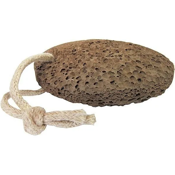 Schwarzer Bimsstein aus Vulkangestein mit Kordel