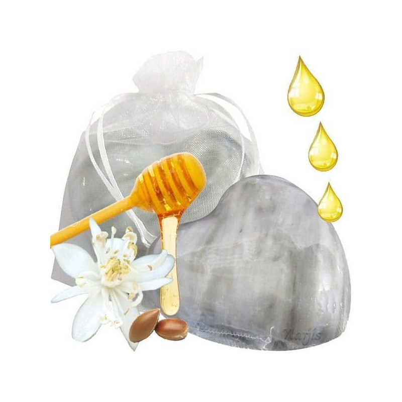 Savon Coeur d'Argan au Miel, Huile d'Argan et Fleurs d'Oranger