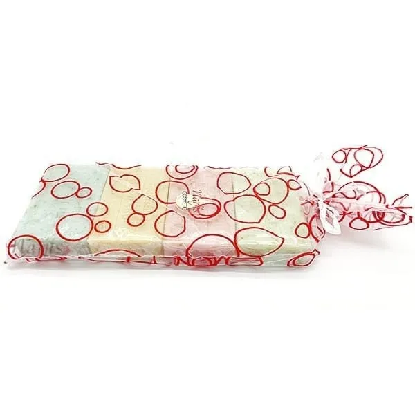 Organza-Tasche mit 4 Seifen mit Arganöl