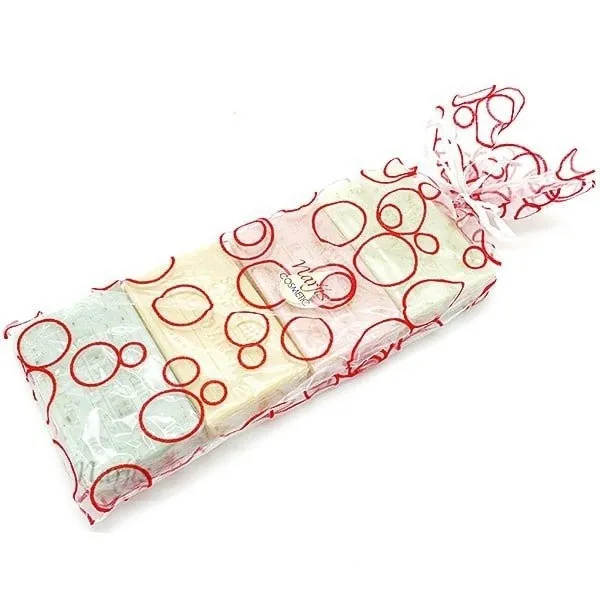 Organza-Tasche mit 4 Seifen mit Arganöl