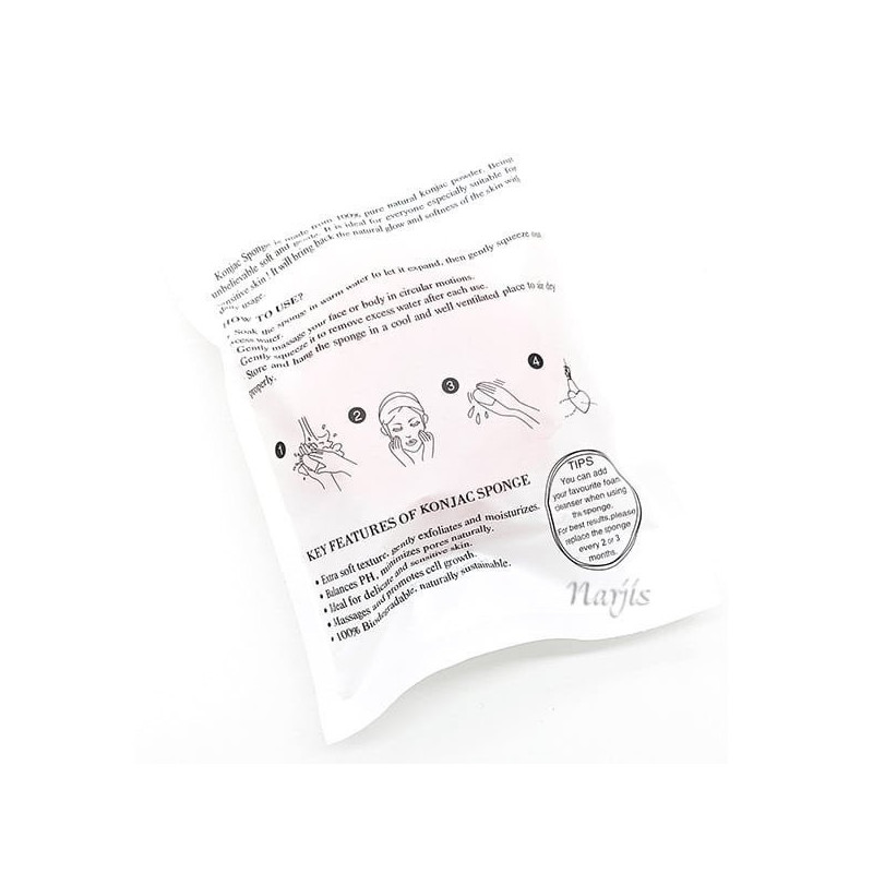 Éponge de Konjac 100 % Naturelle et Biodégradable