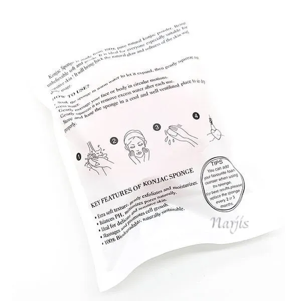 Éponge de Konjac 100 % Naturelle et Biodégradable