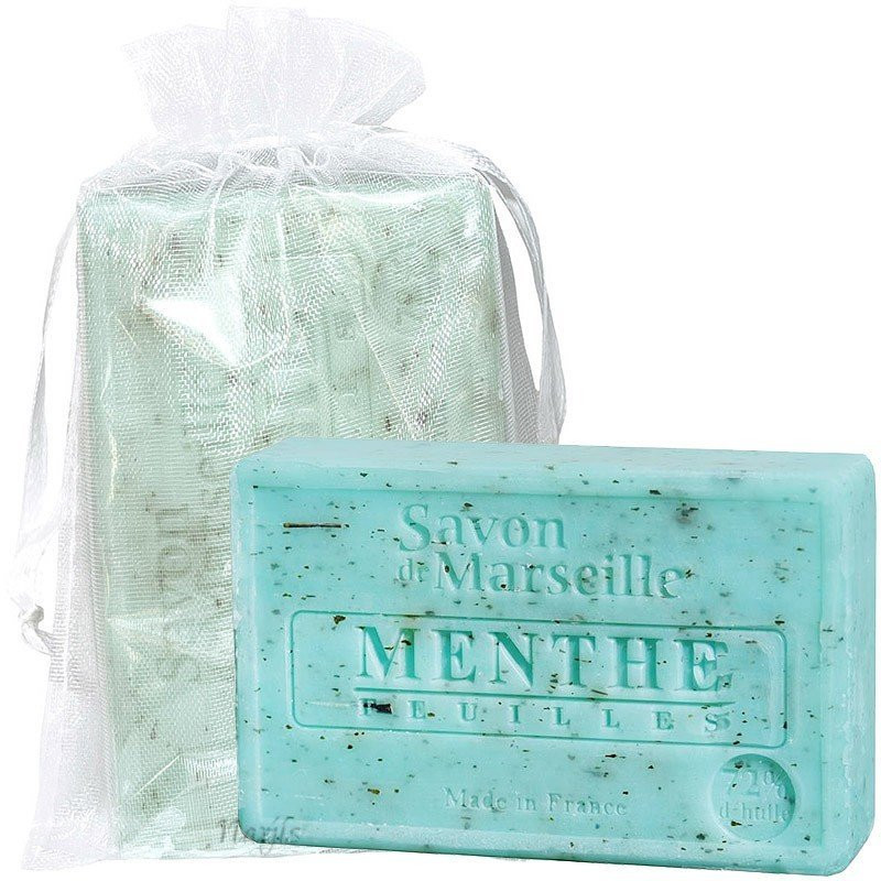 Natural Marseille Soap with Mint Leaves