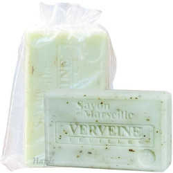 Natural marseille soap with scented verbena leaves