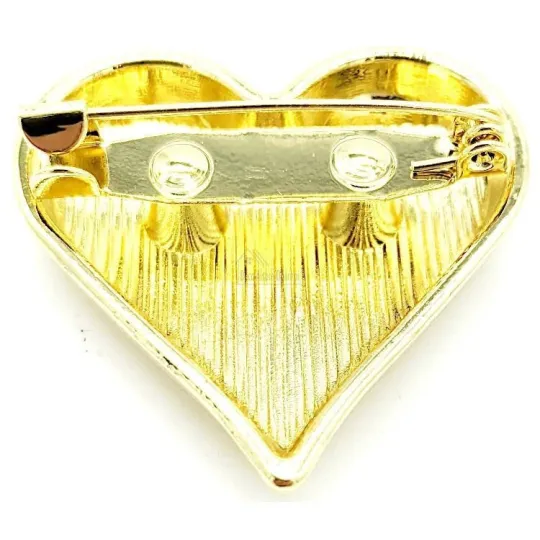 Goudkleurige Fantasiebroche Hart in Relief