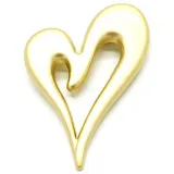 Fancy gold embossed heart unisex brooch