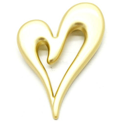 Broche Fantaisie dorée matifiée Coeur unisexe en relief