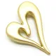 Broche Fantaisie dorée matifiée Coeur unisexe en relief