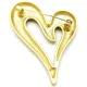 Broche Fantaisie dorée matifiée Coeur unisexe en relief