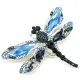 Broche Fantaisie argentée Libellule ornée de Strass