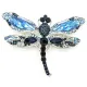 Broche Fantaisie argentée Libellule ornée de Strass