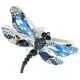 Broche Fantaisie argentée Libellule ornée de Strass