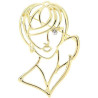 Broche Fantaisie dorée Buste et Visage et Oeil en Strass
