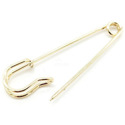Lot de 3 Broches Épingles à Nourrice Fantaisie dorée 5 cm