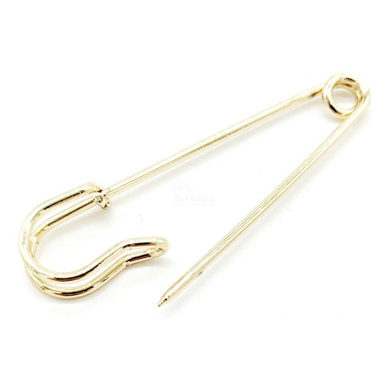 Lot de 3 Broches Épingles à Nourrice Fantaisie dorée 5 cm