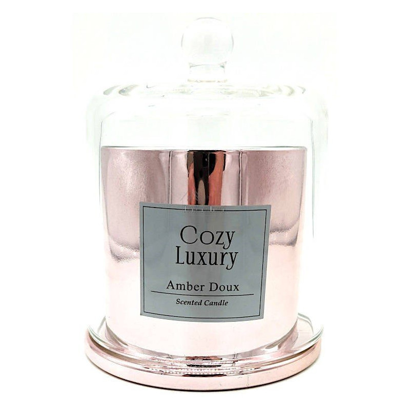 Bougie d'Ambiance Luxe Ambre doux sous Cloche en verre