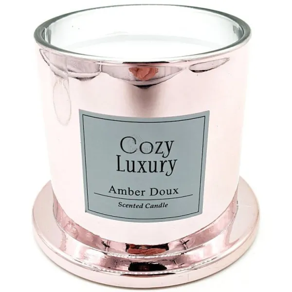 Bougie d'Ambiance Luxe Ambre doux sous Cloche en verre