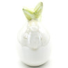 Green Ceramic Rabbit sitting against an Egg