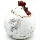 Big chubby decorative hen in terracotta to lay