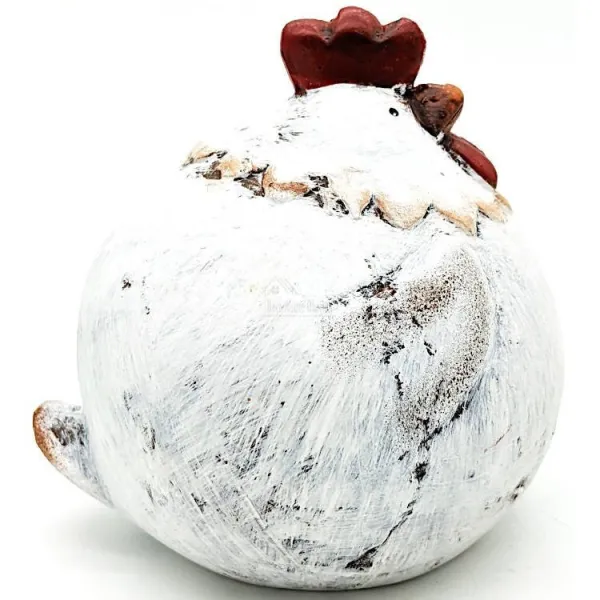 Große gefüllte Zierhenne aus Terrakotta zum Hinstellen