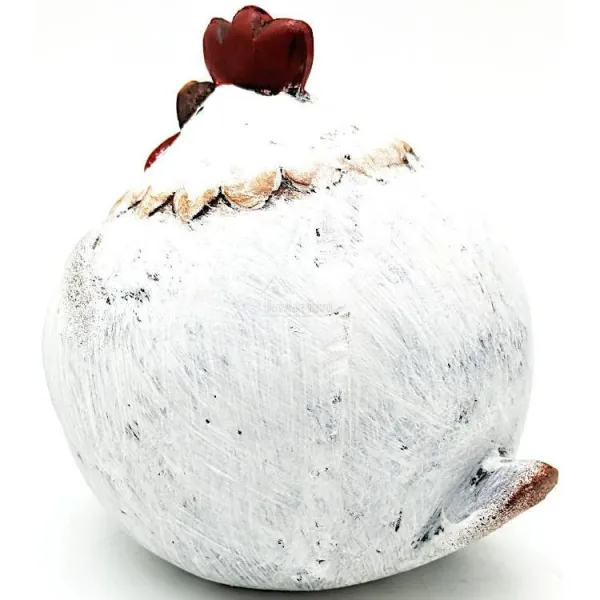 Grosse Poule potelée décorative en Terre cuite à poser