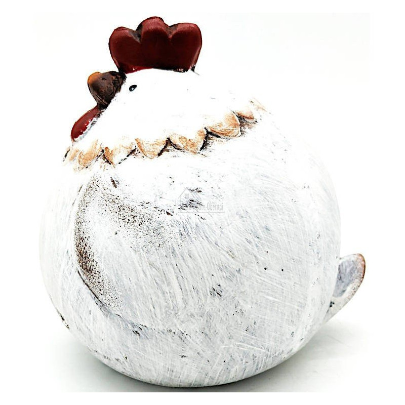 Big chubby decorative hen in terracotta to lay